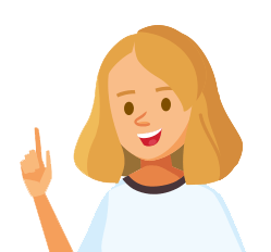 Ilustração de uma aluna sorrindo